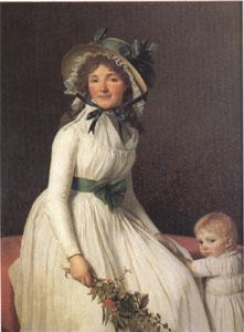 Jacques-Louis  David Emilie Seriziat nee Pecoul and Her Son Emil Born in 1793 (mk05) Sweden oil painting art